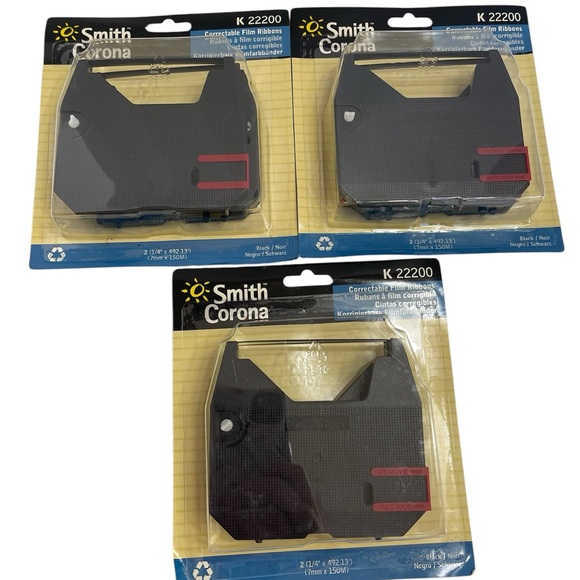Genuine Smith Corona Correctable Film Typewriter Ribbon K22200 3 packs, 6 total - Picture 1 of 2